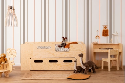 Kinderbett mit Schublade und Lattenrost PIPI Montessori Holz