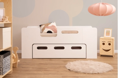 Kinderbett mit Schublade und Lattenrost PIPI Montessori Holz