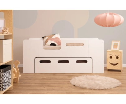 Kinderbett mit Schublade und Lattenrost PIPI Montessori Holz