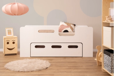Kinderbett mit Schublade und Lattenrost PIPI Montessori Holz