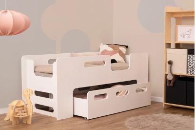 Kinderbett mit Schublade und Lattenrost PIPI Montessori Holz