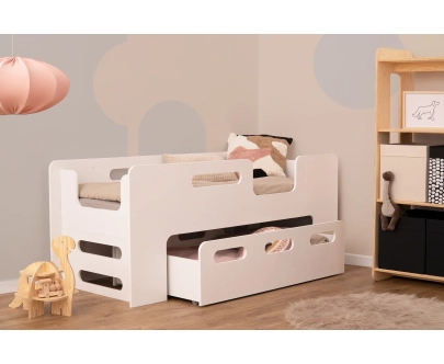 Kinderbett mit Schublade und Lattenrost PIPI Montessori Holz