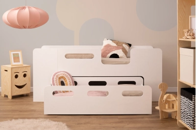 Kinderbett mit Schublade und Lattenrost PIPI Montessori Holz