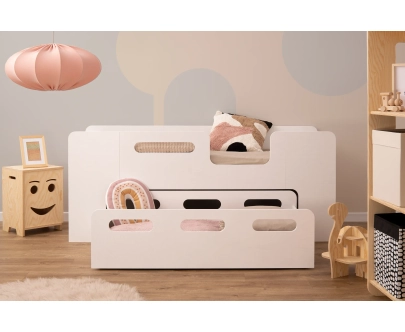 Kinderbett mit Schublade und Lattenrost PIPI Montessori Holz