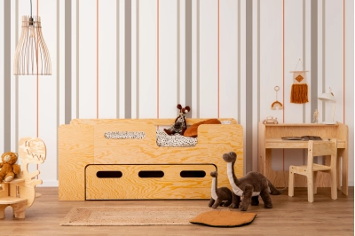 Kinderbett mit Schublade und Lattenrost PIPI Montessori Holz