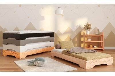 Bodenbett für Kinder mit Lattenrost TILA 7 Montessori Holz