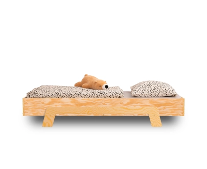 Einzelbett für Kinder mit Lattenrost PUZZLE Montessori Holz