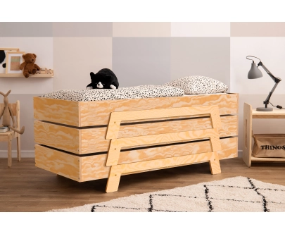 Einzelbett für Kinder mit Lattenrost PUZZLE Montessori Holz