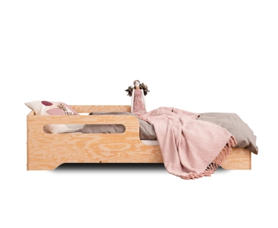 Einzelbett für Kinder mit Rausfallschutz und Lattenrost TILA 3 Montessori Holz