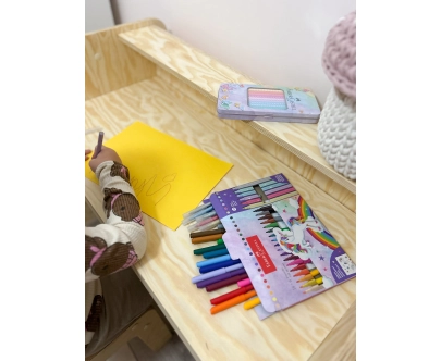 Kinderschreibtisch mit Stuhl Set MIMI BRK Montessori Holz