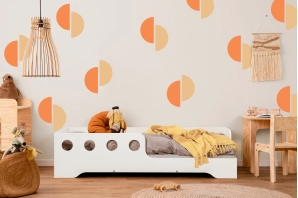 Einzelbett für Kinder mit Rausfallschutz und Lattenrost TILA 5 Montessori Holz