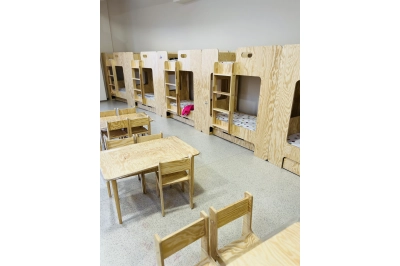 Etagenbett für Kinder mit Schublade und Lattenrost MIMI D Montessori Holz