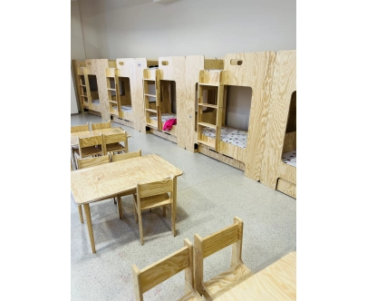 Etagenbett für Kinder mit Schublade und Lattenrost MIMI D Montessori Holz