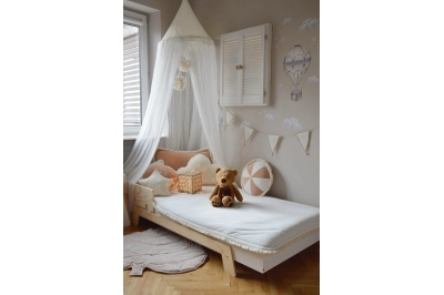 Einzelbett für Kinder mit Rausfallschutz und Lattenrost PUZZLE BR1 Montessori Holz