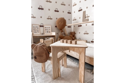 Kindertisch mit Stuhl Set TAB+KR Montessori Holz