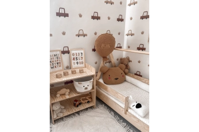 Hausbett für Kinder mit Rausfallschutz und Lattenrost TIPI Montessori Holz