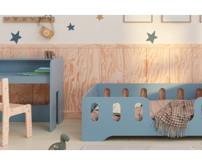 Kinderschreibtisch mit Stuhl Set MIMI BRK Montessori Holz