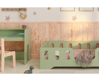 Kinderschreibtisch mit Stuhl Set MIMI BRK Montessori Holz