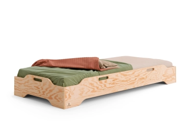 Bodenbett für Kinder mit Rausfallschutz und Lattenrost TILA 8 Montessori Holz