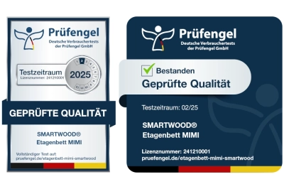 Etagenbett für Kinder mit Schublade und Lattenrost MIMI D Montessori Holz