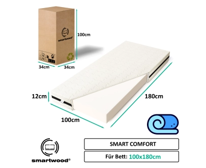 Schaumstoffmatratze für Kinder 12 cm mittlerer Härtegrad (H2)