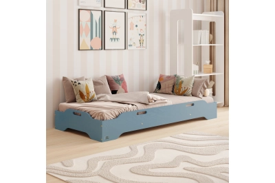Bodenbett für Kinder mit Rausfallschutz und Lattenrost TILA 8 Montessori Holz