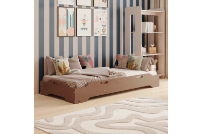 Bodenbett für Kinder mit Rausfallschutz und Lattenrost TILA 8 Montessori Holz