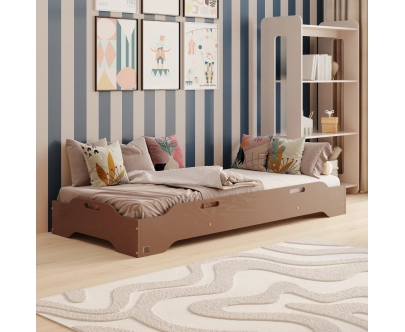 Bodenbett für Kinder mit Rausfallschutz und Lattenrost TILA 8 Montessori Holz