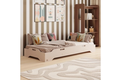 Bodenbett für Kinder mit Rausfallschutz und Lattenrost TILA 8 Montessori Holz