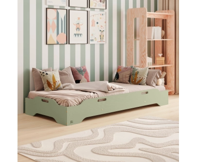 Bodenbett für Kinder mit Rausfallschutz und Lattenrost TILA 8 Montessori Holz