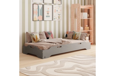 Bodenbett für Kinder mit Rausfallschutz und Lattenrost TILA 8 Montessori Holz