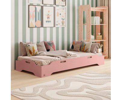 Bodenbett für Kinder mit Rausfallschutz und Lattenrost TILA 8 Montessori Holz
