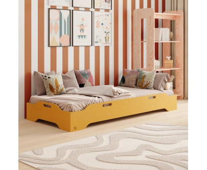 Bodenbett für Kinder mit Rausfallschutz und Lattenrost TILA 8 Montessori Holz