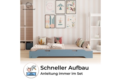 Bodenbett für Kinder mit Rausfallschutz und Lattenrost TILA 8 Montessori Holz