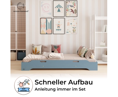 Bodenbett für Kinder mit Rausfallschutz und Lattenrost TILA 8 Montessori Holz