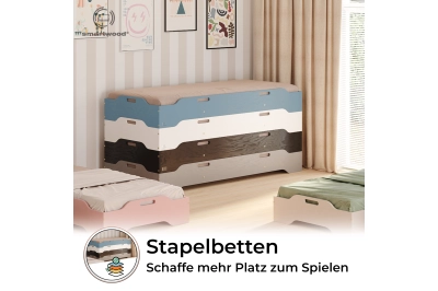 Bodenbett für Kinder mit Rausfallschutz und Lattenrost TILA 8 Montessori Kiefer