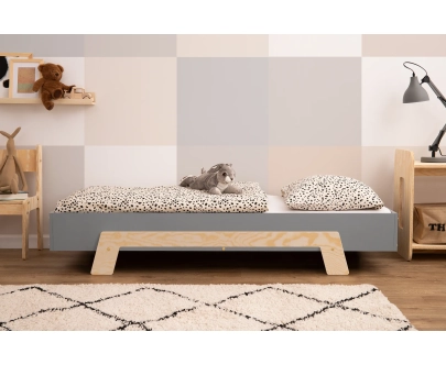 Einzelbett für Kinder mit Lattenrost PUZZLE Montessori Holz