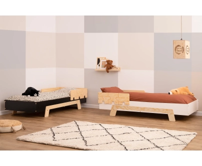 Einzelbett für Kinder mit Lattenrost PUZZLE Montessori Holz