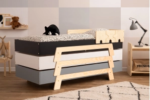 Einzelbett für Kinder mit Lattenrost PUZZLE Montessori Holz