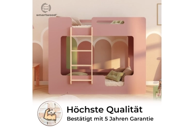 Etagenbett für Kinder mit Rausfallschutz und Lattenrost MIMI B Montessori Holz