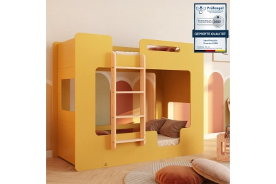 Etagenbett für Kinder mit Rausfallschutz und Lattenrost MIMI B Montessori Holz