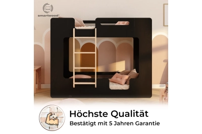 Etagenbett für Kinder mit Rausfallschutz und Lattenrost MIMI B Montessori Holz