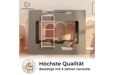 Etagenbett für Kinder mit Rausfallschutz und Lattenrost MIMI B Montessori Holz