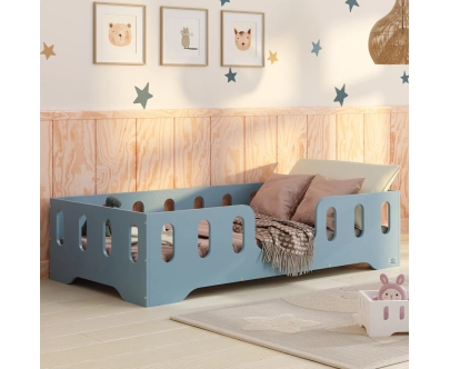 Einzelbett für Kinder mit Rausfallschutz und Lattenrost TILA 2 Montessori Holz