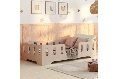 Einzelbett für Kinder mit Rausfallschutz und Lattenrost TILA 2 Montessori Holz