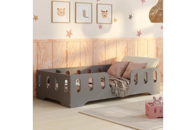 Einzelbett für Kinder mit Rausfallschutz und Lattenrost TILA 2 Montessori Holz