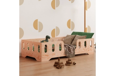 Einzelbett für Kinder mit Rausfallschutz und Lattenrost TILA 2 Montessori Holz