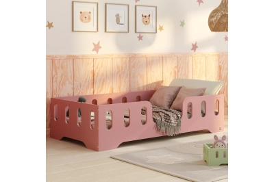 Einzelbett für Kinder mit Rausfallschutz und Lattenrost TILA 2 Montessori Holz