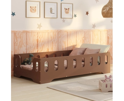 Einzelbett für Kinder mit Rausfallschutz und Lattenrost TILA 2 Montessori Holz