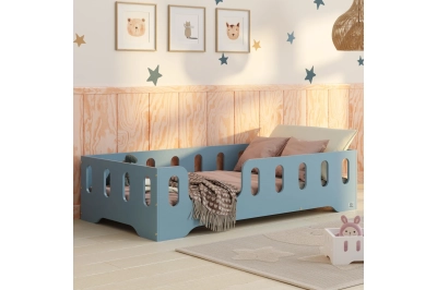 Einzelbett für Kinder mit Rausfallschutz und Lattenrost TILA 2 Montessori Holz